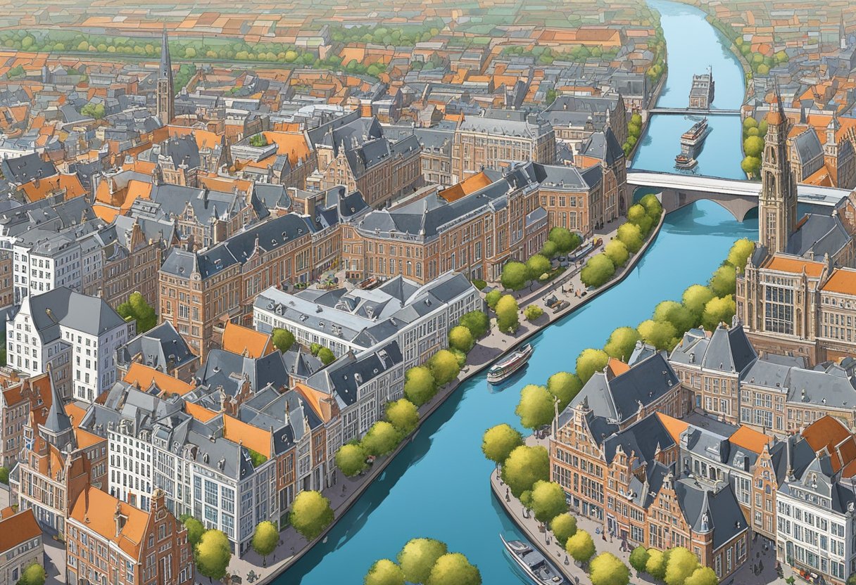 The Hague, Netherlands: Government buildings, city skyline, landmarks, bustling streets, and canals
